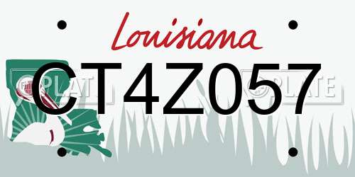 CT4Z057 Louisiana License Plate