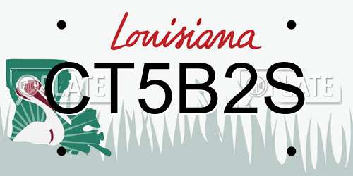 CT5B2S Louisiana License Plate