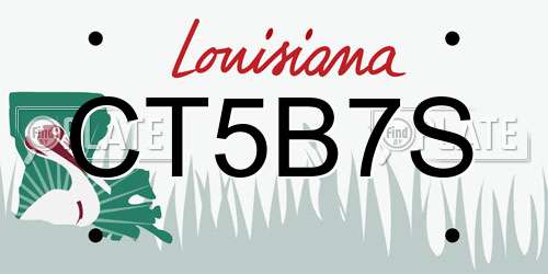 CT5B7S Louisiana License Plate