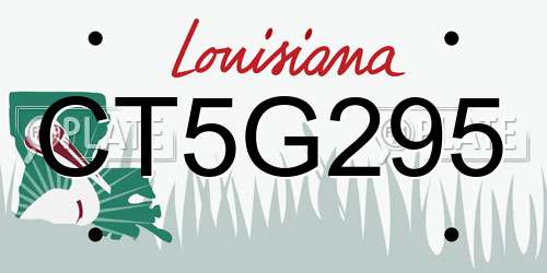 CT5G295 Louisiana License Plate