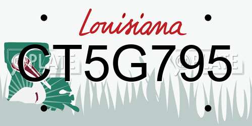 CT5G795 Louisiana License Plate