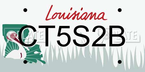 CT5S2B Louisiana License Plate