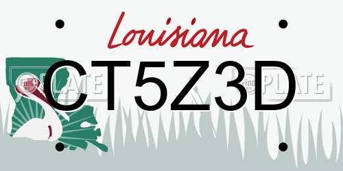 CT5Z3D Louisiana License Plate