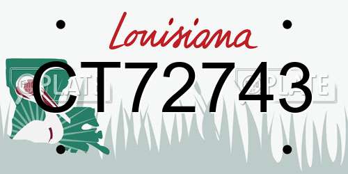 CT72743 Louisiana License Plate