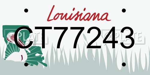 CT77243 Louisiana License Plate