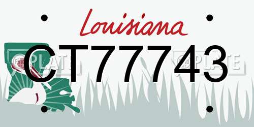 CT77743 Louisiana License Plate