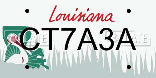 CT7A3A Louisiana License Plate