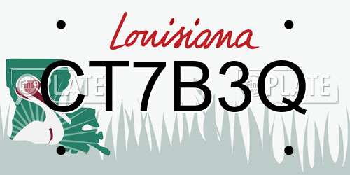 CT7B3Q Louisiana License Plate