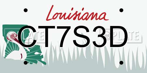 CT7S3D Louisiana License Plate