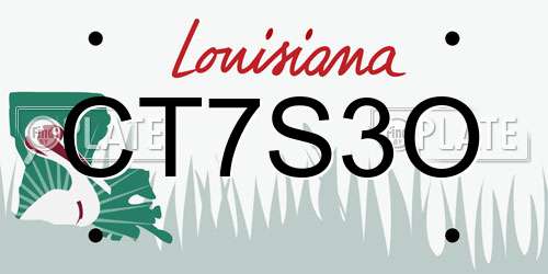 CT7S3O Louisiana License Plate