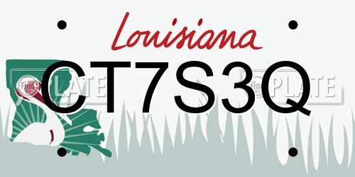 CT7S3Q Louisiana License Plate