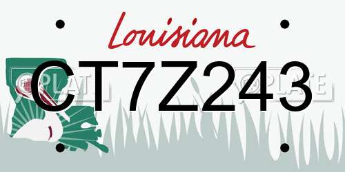 CT7Z243 Louisiana License Plate