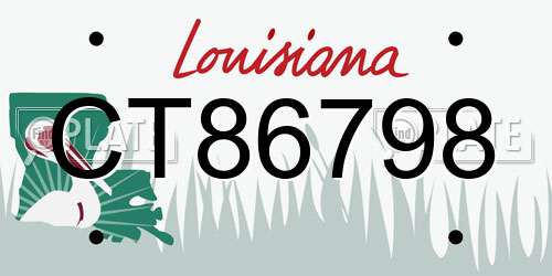 CT86798 Louisiana License Plate