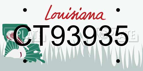 CT93935 Louisiana License Plate