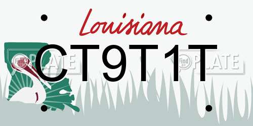 CT9T1T Louisiana License Plate