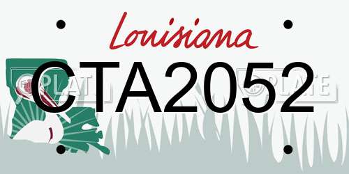 CTA2052 Louisiana License Plate