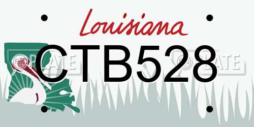 CTB528 Louisiana License Plate