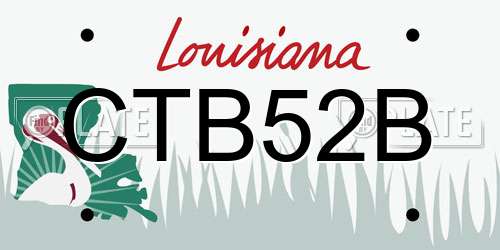 CTB52B Louisiana License Plate