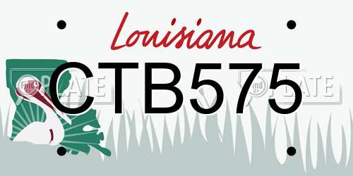CTB575 Louisiana License Plate