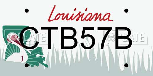 CTB57B Louisiana License Plate