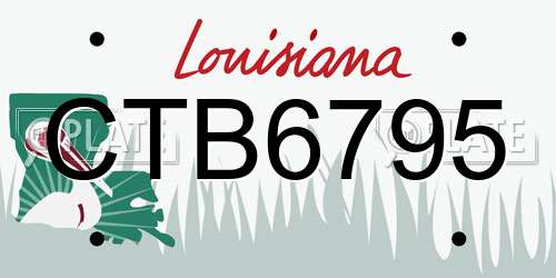 CTB6795 Louisiana License Plate