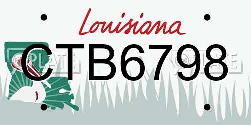 CTB6798 Louisiana License Plate