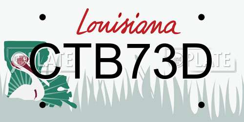 CTB73D Louisiana License Plate