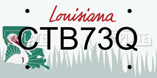 CTB73Q Louisiana License Plate