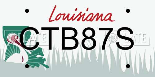 CTB87S Louisiana License Plate