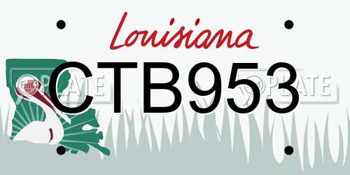 CTB953 Louisiana License Plate