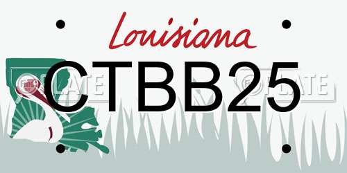 CTBB25 Louisiana License Plate