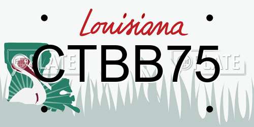 CTBB75 Louisiana License Plate