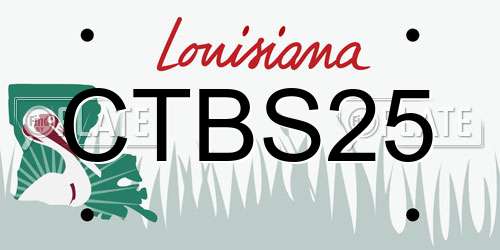 CTBS25 Louisiana License Plate