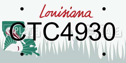 CTC4930 Louisiana License Plate