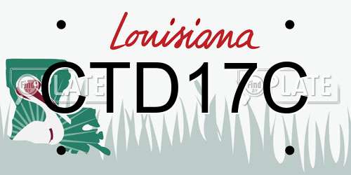 CTD17C Louisiana License Plate