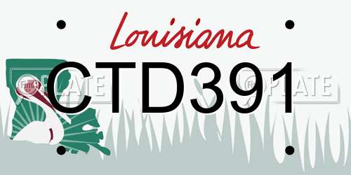 CTD391 Louisiana License Plate