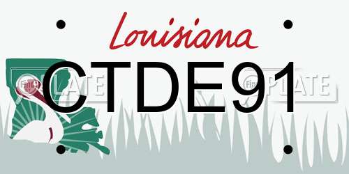 CTDE91 Louisiana License Plate