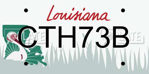 CTH73B Louisiana License Plate