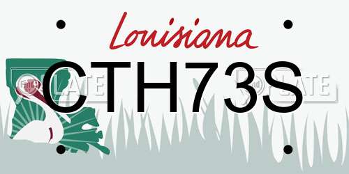 CTH73S Louisiana License Plate