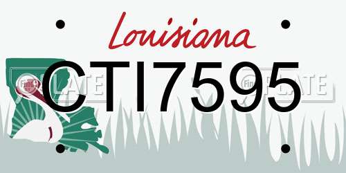 CTI7595 Louisiana License Plate
