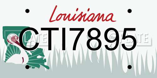 CTI7895 Louisiana License Plate