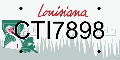 CTI7898 Louisiana License Plate