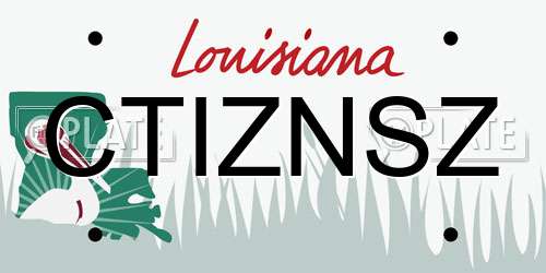 CTIZNSZ Louisiana License Plate