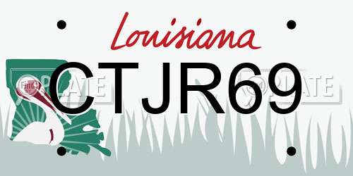 CTJR69 Louisiana License Plate