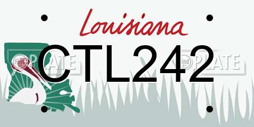 CTL242 Louisiana License Plate