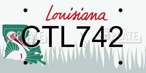 CTL742 Louisiana License Plate