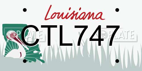 CTL747 Louisiana License Plate