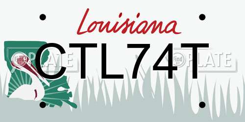 CTL74T Louisiana License Plate