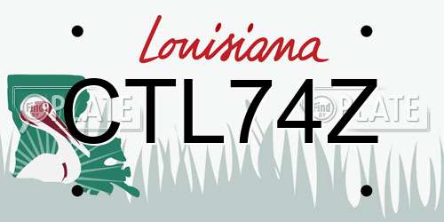 CTL74Z Louisiana License Plate