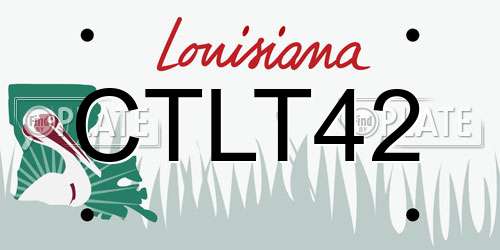CTLT42 Louisiana License Plate